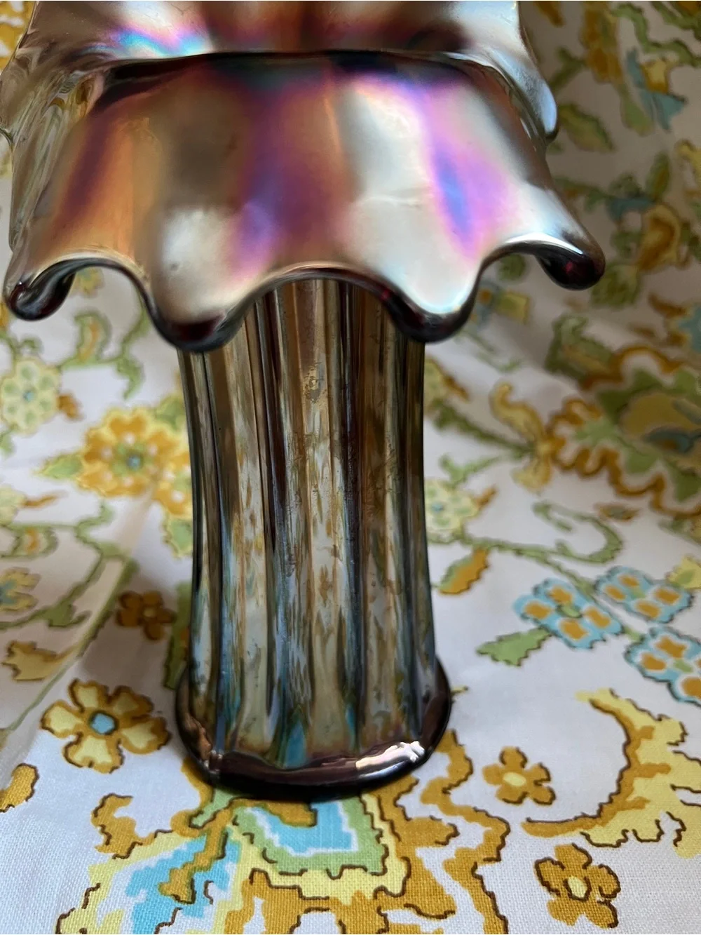 Antique Carnival Glass Jack in The Pulpit Vases - Pair